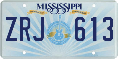 MS license plate ZRJ613