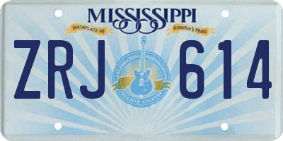 MS license plate ZRJ614