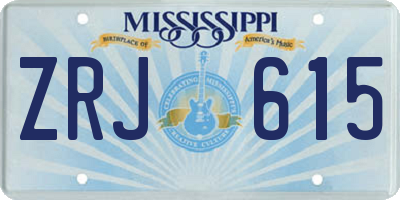 MS license plate ZRJ615