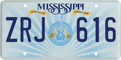MS license plate ZRJ616
