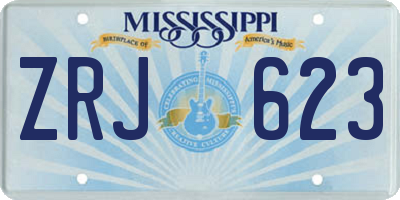 MS license plate ZRJ623