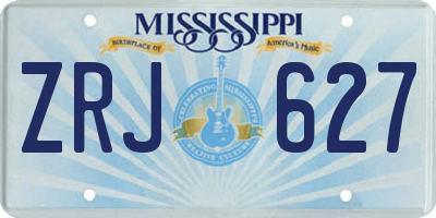 MS license plate ZRJ627