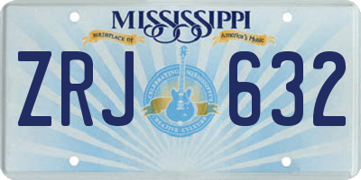 MS license plate ZRJ632
