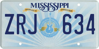 MS license plate ZRJ634