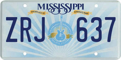 MS license plate ZRJ637
