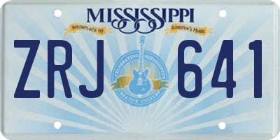 MS license plate ZRJ641