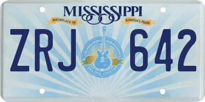 MS license plate ZRJ642