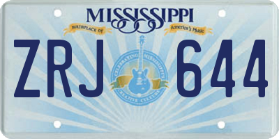 MS license plate ZRJ644