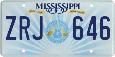 MS license plate ZRJ646
