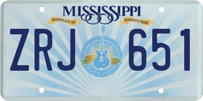 MS license plate ZRJ651