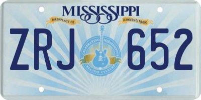 MS license plate ZRJ652