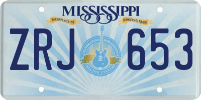 MS license plate ZRJ653