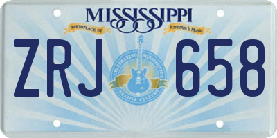 MS license plate ZRJ658