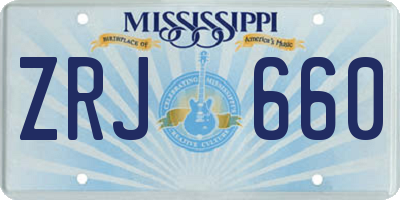 MS license plate ZRJ660