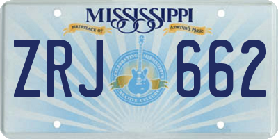 MS license plate ZRJ662