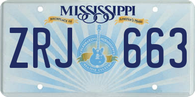 MS license plate ZRJ663