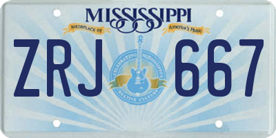 MS license plate ZRJ667