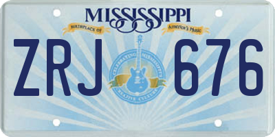 MS license plate ZRJ676