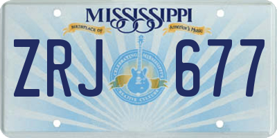 MS license plate ZRJ677