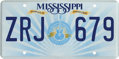 MS license plate ZRJ679