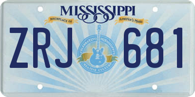 MS license plate ZRJ681