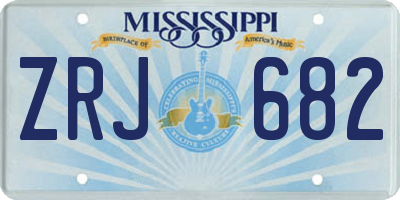 MS license plate ZRJ682