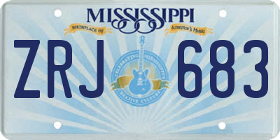 MS license plate ZRJ683