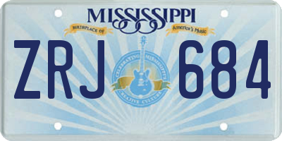 MS license plate ZRJ684
