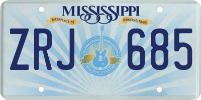 MS license plate ZRJ685