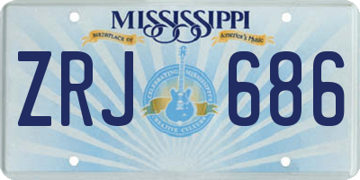 MS license plate ZRJ686