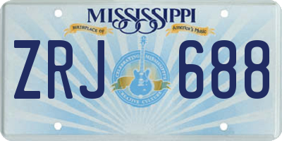 MS license plate ZRJ688