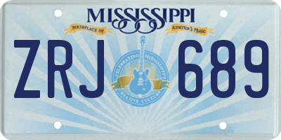 MS license plate ZRJ689