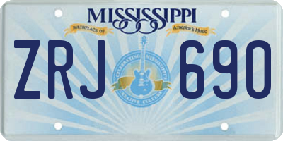 MS license plate ZRJ690