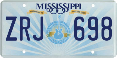 MS license plate ZRJ698