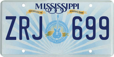 MS license plate ZRJ699