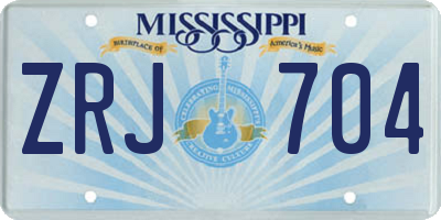 MS license plate ZRJ704