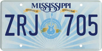 MS license plate ZRJ705