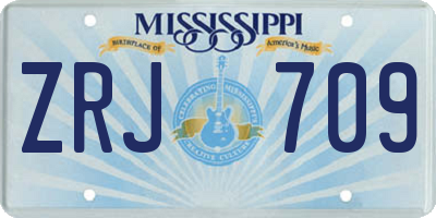 MS license plate ZRJ709