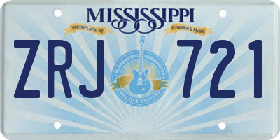 MS license plate ZRJ721