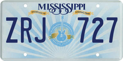 MS license plate ZRJ727