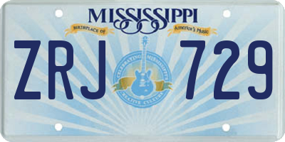MS license plate ZRJ729