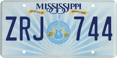 MS license plate ZRJ744