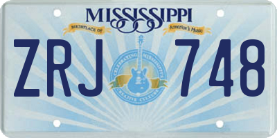 MS license plate ZRJ748