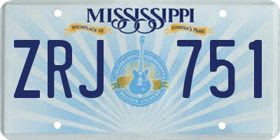 MS license plate ZRJ751