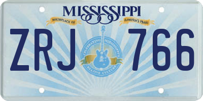 MS license plate ZRJ766