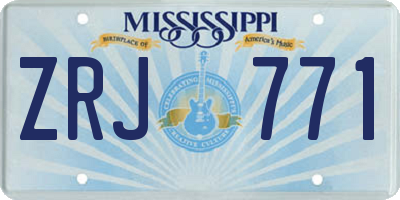 MS license plate ZRJ771