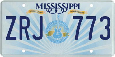 MS license plate ZRJ773