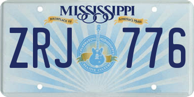 MS license plate ZRJ776