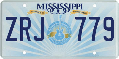 MS license plate ZRJ779