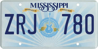 MS license plate ZRJ780
